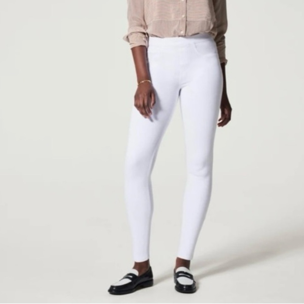 SPANX Jean-ish Ankle Leggings WHITE Jeans Size Large
